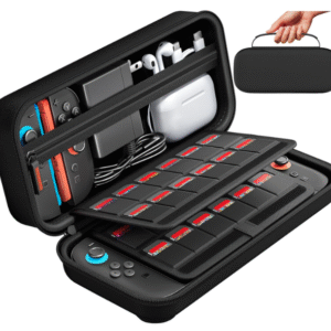 Daydayup Switch Carrying Case Compatible with Nintendo Switch 2, with 24 Games Cartridges Protective Hard Shell Travel Carrying Case Pouch for Console & Accessories DS case