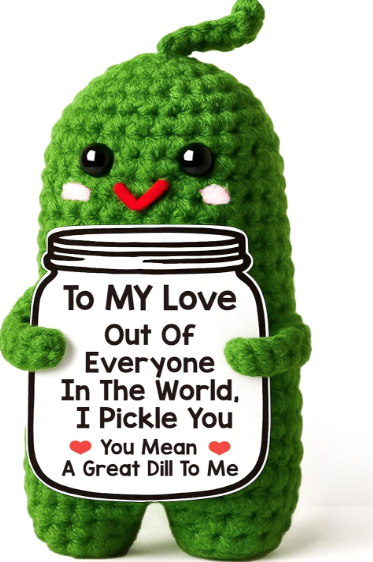 I Love You Gifts for Her, Him, Wife, Husband, Couple, Romantic Gifts for Boyfriend Girlfriend, Anniversary Perfect Gifts for Women Men, Handmade Crochet Pickle