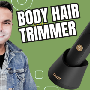 OLOV Electric Body Hair Trimmer - Groin Trimmer for Men - Bikini Trimmer Women - Wet/Dry Shaver Groomer, Replaceable Ceramic Blade Heads, USB Recharge Dock, Waterproof Hygiene Razor,Black