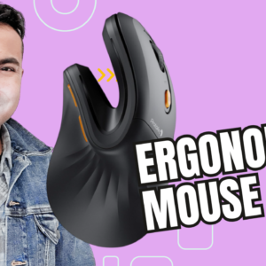 ProtoArc Ergonomic Mouse, EM11 NL Bluetooth Rechargeable Wireless Vertical Mouse, 3 Multi-Device Connectivity for Computer/PC/Laptop, 2.4GHz USB-A