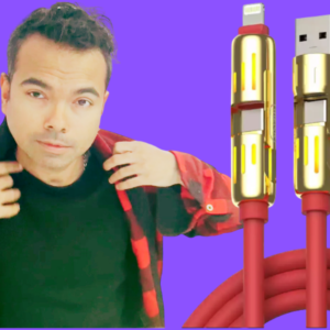 MFish 240W 4-in-1 Charging Cable with Carrying Case, 6.6FT  USB-A & USB-C to USB-C/Lightning