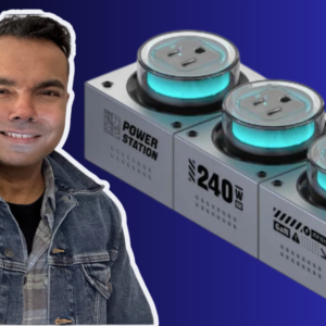 Mfish E-Tank 240W GaN Desktop Power Station, 7-in-1 Charging Hub with 3 AC Outlets & 4 USB-C Ports (Up to 140W PD 3.1), RGB Desk Power Hub for Gaming Setup, Creator Workstation & Home Office