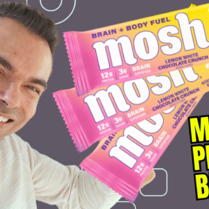 MOSH Lemon White Chocolate Keto Protein Bars, High Fiber, Low Carb, Gluten Free, High Protein, Brain Healthy Snack, 12 Count