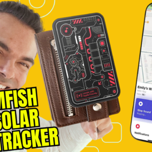 MFish Solar Wallet Tracker Card, Apple MFi Certified, Ultra-Thin 0.07" Find My Tracker for Wallet, IP68 Waterproof, Loud Alarm, Solar Powered, Works with Apple Find My (iOS Only) for car, Luggage