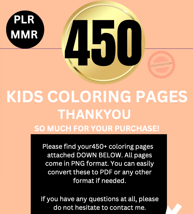 450 Printable Coloring Pages Bundle
