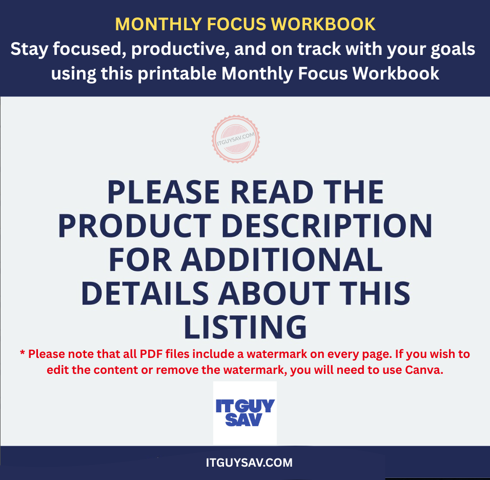 Monthly Focus WorkBook - Image 3