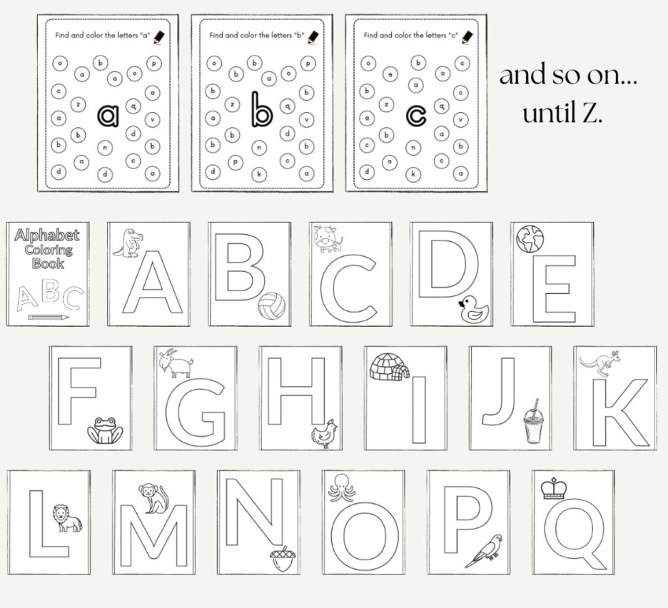 Alphabet Coloring Book Bundle - Image 2
