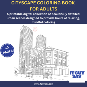 Cityscape Coloring Book For Adults